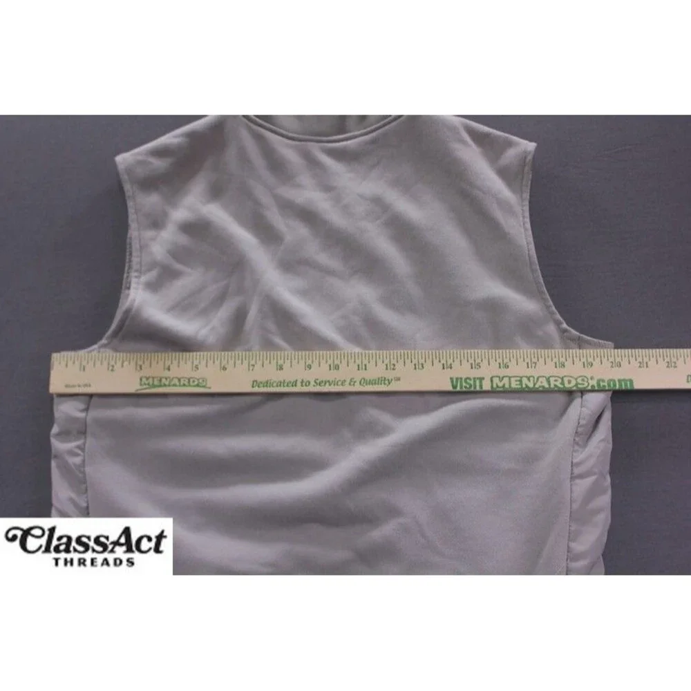 Zara Man Puffer Vest Gray Lightweight Sleeveless Polyester Sz L - Picture 7 of 10